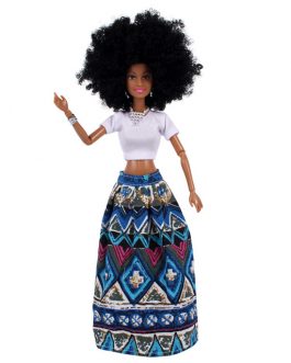 AHOSI Afro Doll. Blue Skirt