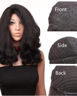 20inch Loose Wavy Synthetic Hair. Color 1b (Black). Synthetic Wig. Fluffy &Heat Resistant