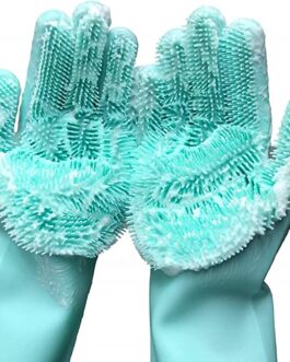 2 (TWO) PAIRS MAGIC GLOVES. 100% Food Grade, Silicone, Rubber Heat Resistant, Magic Scrubber, Household Washing Cleaning Dishwashing Gloves